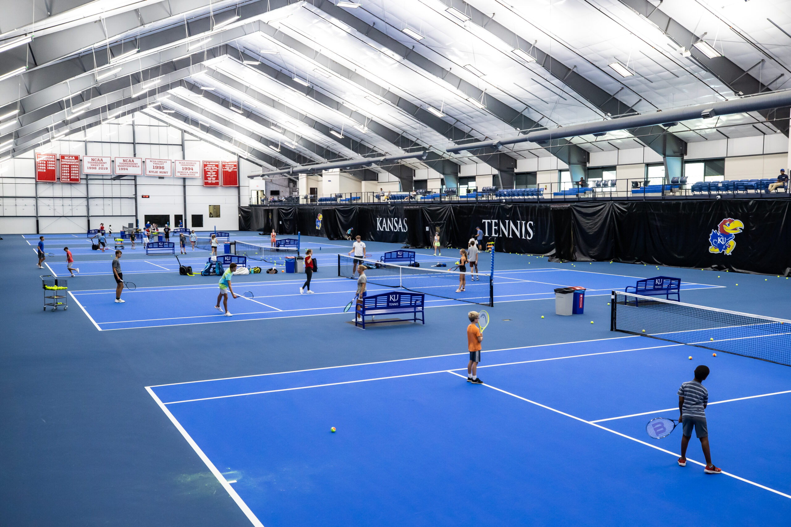LAWRENCE, KS - 07.27.2022 - JTC Inside courts of Jayhawk Tennis Center